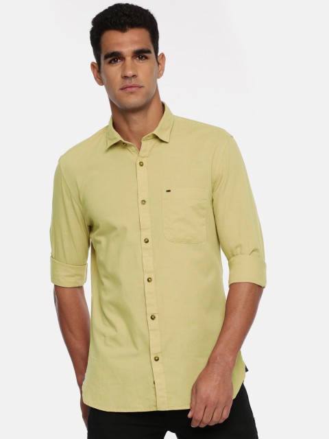 

Peter England Casuals Men Beige Slim Fit Solid Casual Shirt