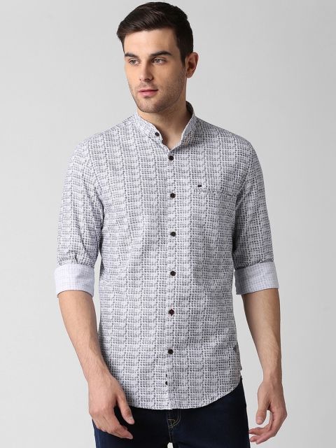 

Peter England Casuals Men Charcoal Slim Fit Checked Casual Shirt