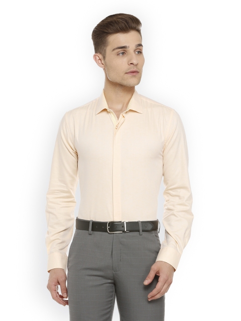 

Peter England Men Peach-Coloured Slim Fit Solid Formal Shirt
