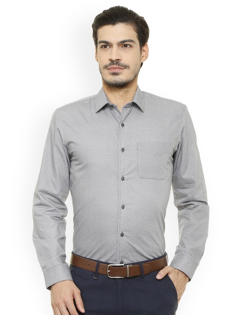 

Peter England Men Grey Slim Fit Printed Formal Shirt