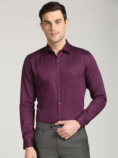 

Peter England Elite Men Magenta Slim Fit Printed Casual Shirt