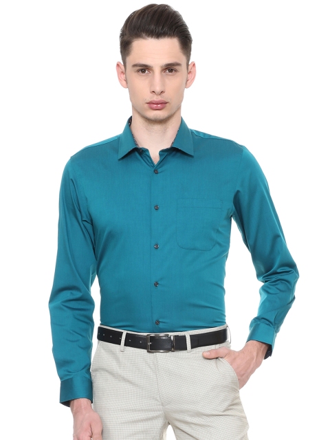 

Peter England Elite Men Blue Slim Fit Solid Casual Shirt