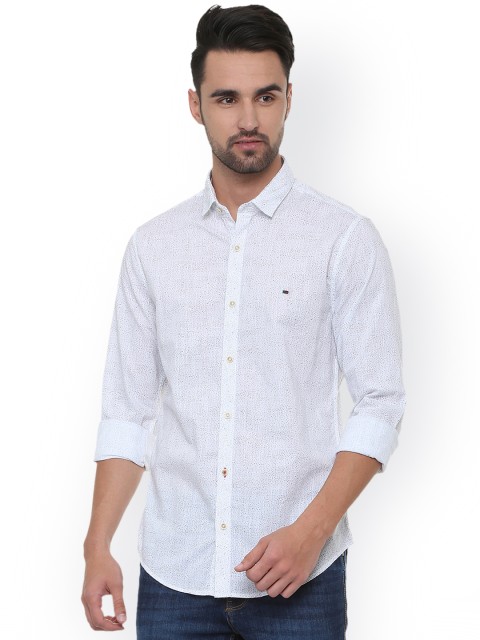 

Peter England Casuals Men White & Black Slim Fit Printed Casual Shirt