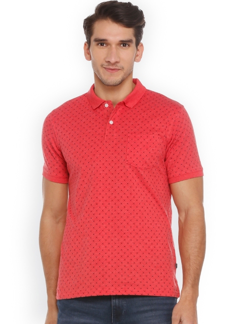 

Peter England Casuals Men Red Solid Polo Collar T-shirt