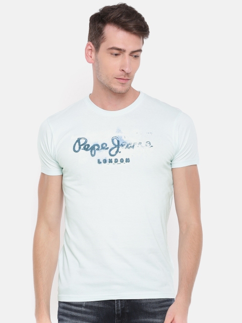 

Pepe Jeans Men Blue Printed Round Neck T-shirt