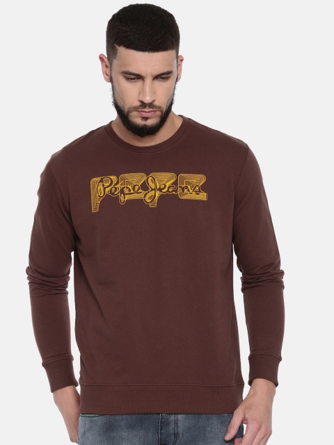 

Pepe Jeans Men Burgundy Printed Sweatshirt