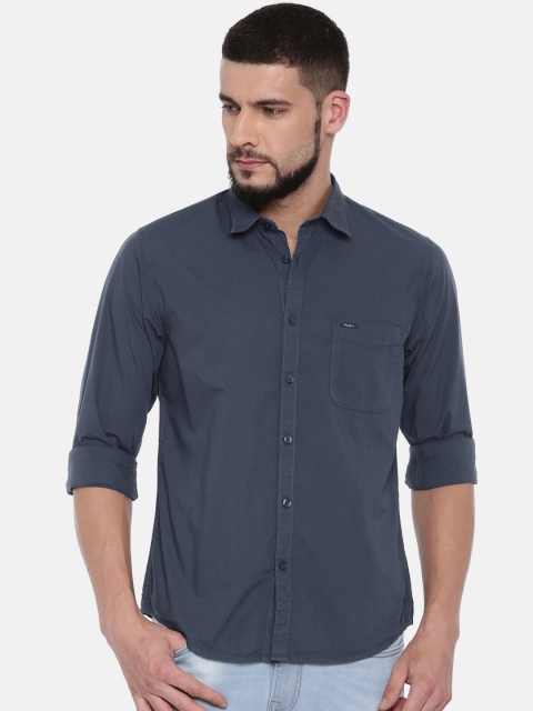 

Pepe Jeans Men Blue Regular Fit Solid Casual Shirt