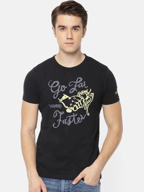 

Pepe Jeans Men Black Printed Round Neck T-shirt