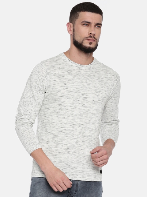 

Pepe Jeans Men Off-White Solid Round Neck T-shirt