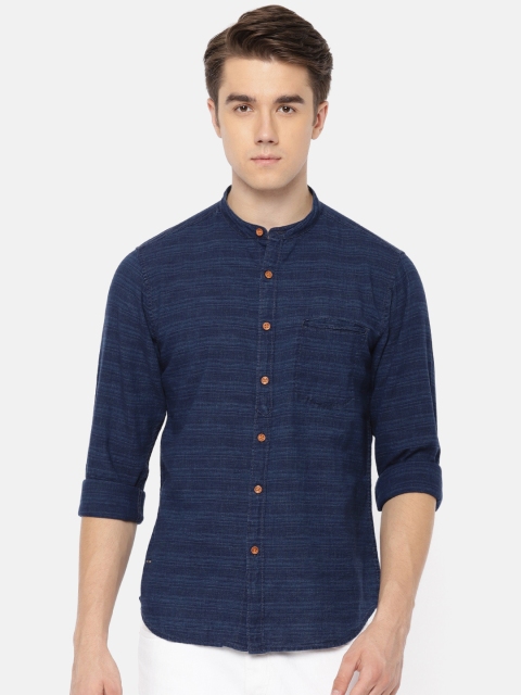 

Pepe Jeans Men Navy Blue Regular Fit Striped Casual Shirt