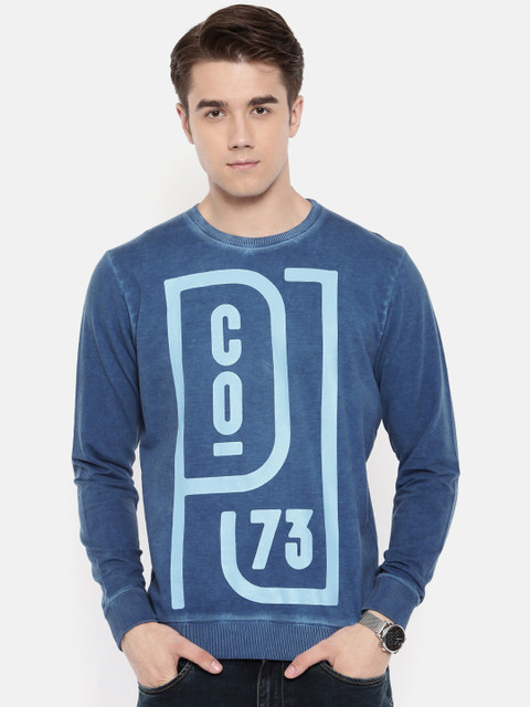 

Pepe Jeans Men Blue Printed Sweatshirt