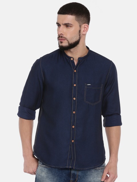 

Pepe Jeans Men Navy Regular Fit Solid Casual Shirt, Navy blue