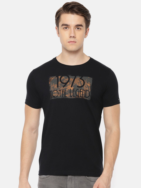 

Pepe Jeans Men Black Printed Slim Fit Round Neck T-shirt