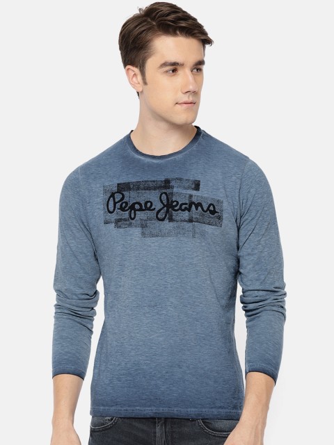 

Pepe Jeans Men Blue Dyed Round Neck T-shirt