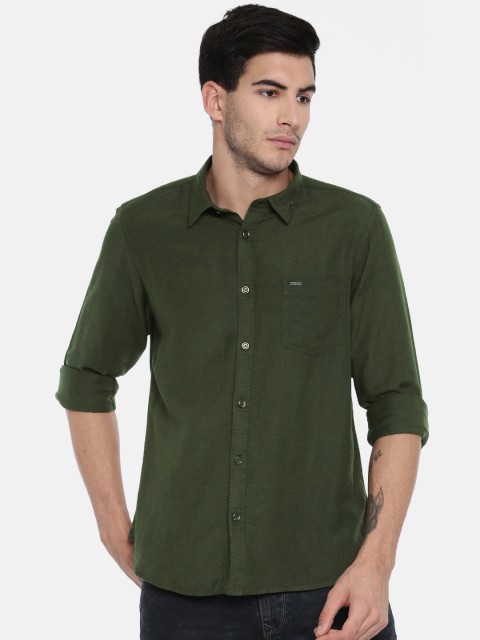 

Pepe Jeans Men Green Regular Fit Solid Casual Shirt