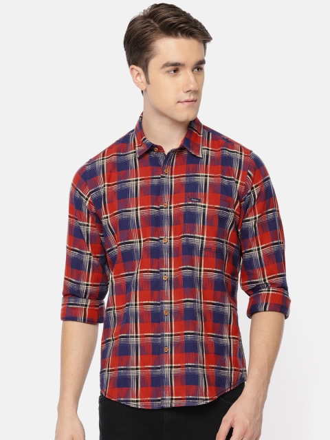

Pepe Jeans Men Red & Blue Regular Fit Checked Casual Shirt