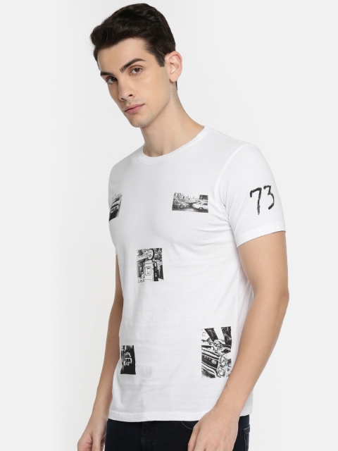 

Pepe Jeans Men White Printed Round Neck T-shirt