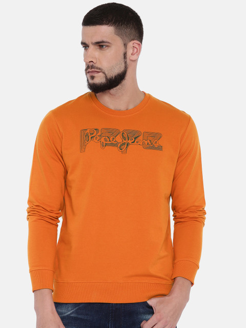

Pepe Jeans Men Orange Printed Sweatshirt