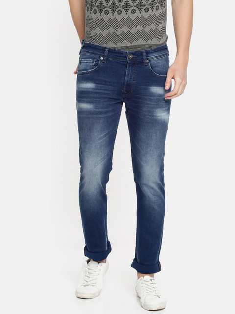 

Pepe Jeans Men Blue Olyver Vapour Slim Fit Low-Rise Clean Look Stretchable Jeans
