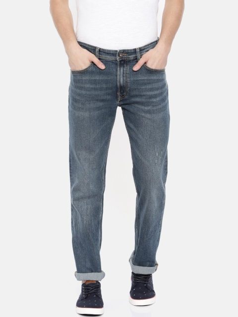

Pepe Jeans Men Blue Regular Fit Mid-Rise Low Distress Stretchable Jeans