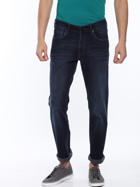 

Pepe Jeans Men Blue Regular Fit Mid-Rise Clean Look Stretchable Jeans
