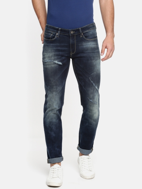 

Pepe Jeans Men Blue Hatch Regular Fit Low-Rise Mildly Distressed Stretchable Jeans