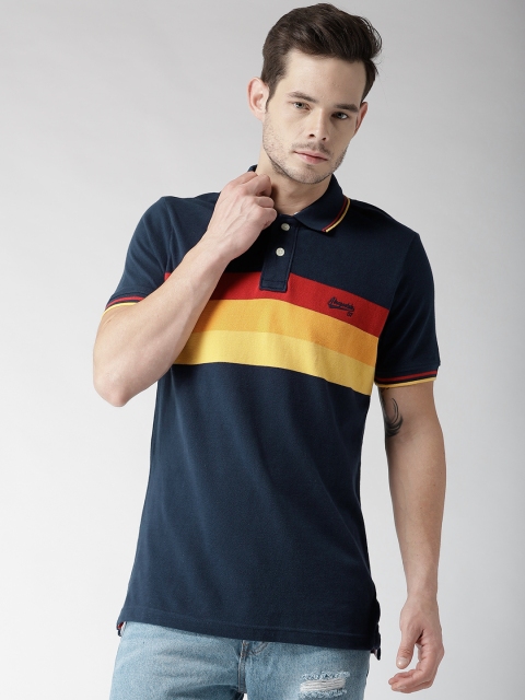 

Aeropostale Men Navy Blue Solid Polo Collar T-shirt