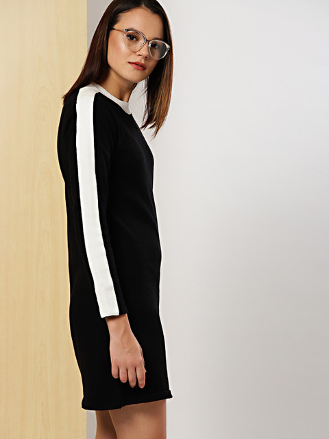 

her by invictus Women Black Solid Sweater Dress