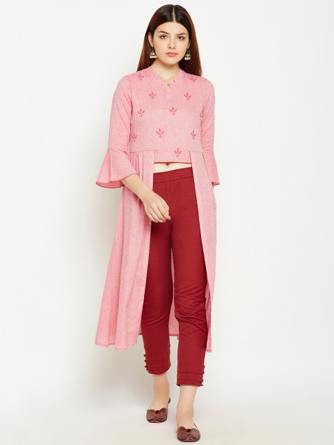 

Be Indi Women Pink Solid A-Line Kurta