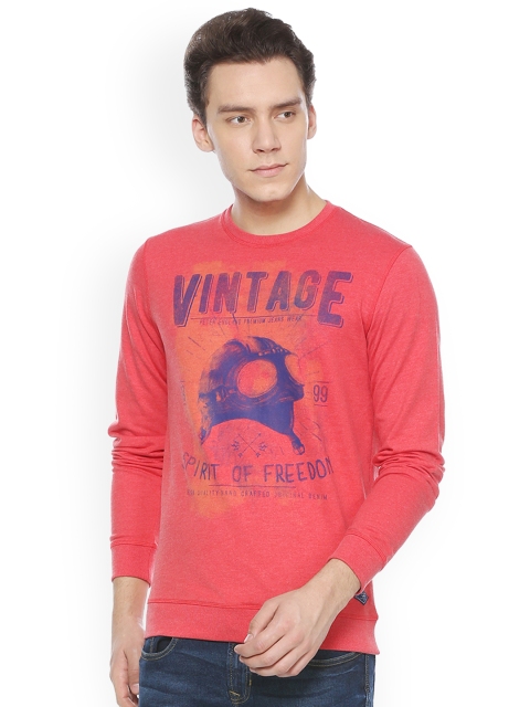 

Peter England Casuals Men Coral & Blue Printed Sweatshirt