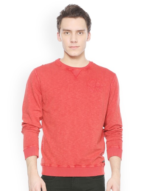 

Peter England Men Red Solid Sweatshirt