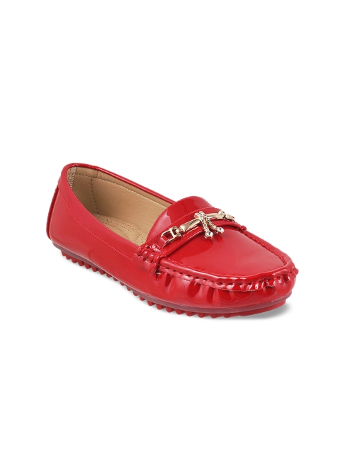 

WALKWAY Women Red Solid Synthetic Ballerinas