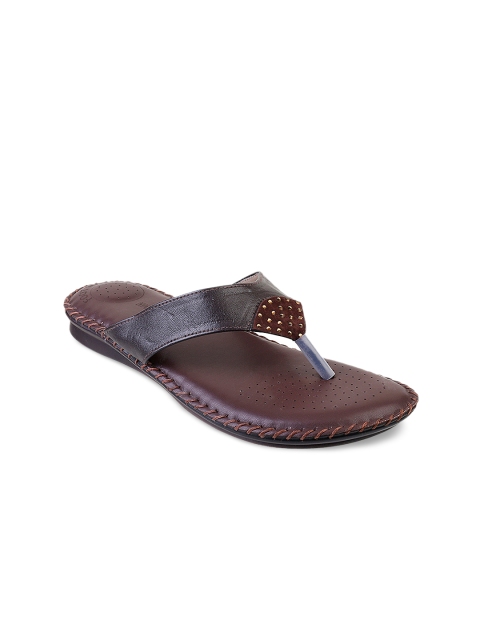 

WALKWAY Women Brown Solid Synthetic Open Toe Flats