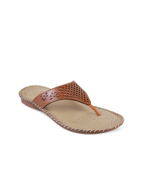 

WALKWAY by Metro Women Brown Solid Synthetic Open Toe Flats