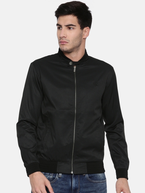 

Pepe Jeans Men Black Self Design Bomber