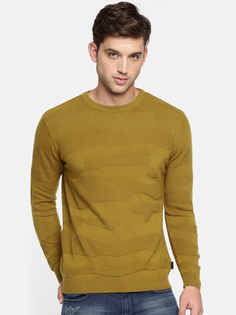 

Pepe Jeans Men Camel Brown Self Design Pullover