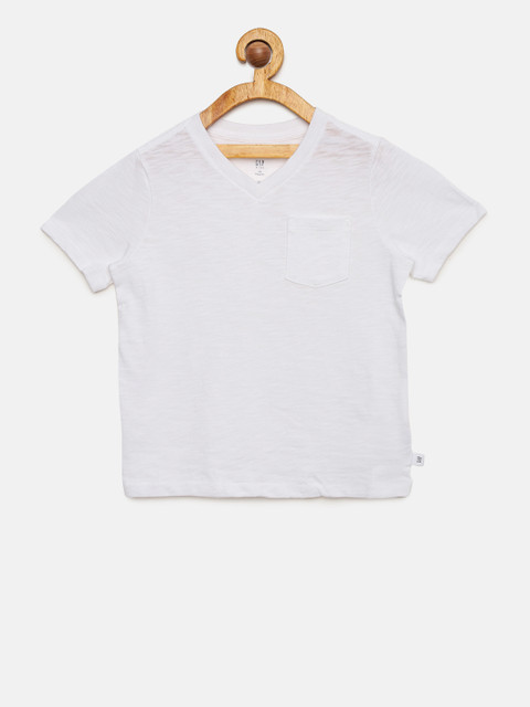 

GAP Boys White V-Neck Pocket T-Shirt
