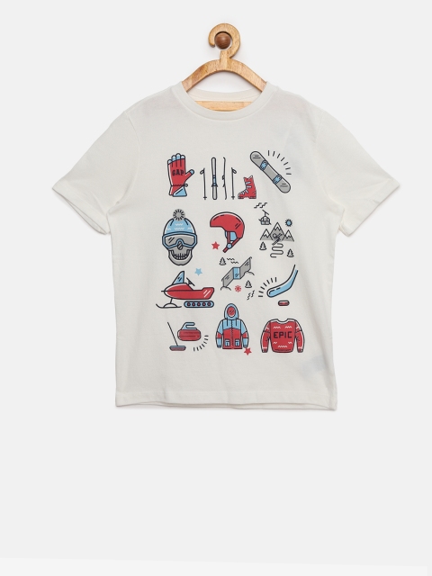 

GAP Boys Off White Screen Print T-Shirt