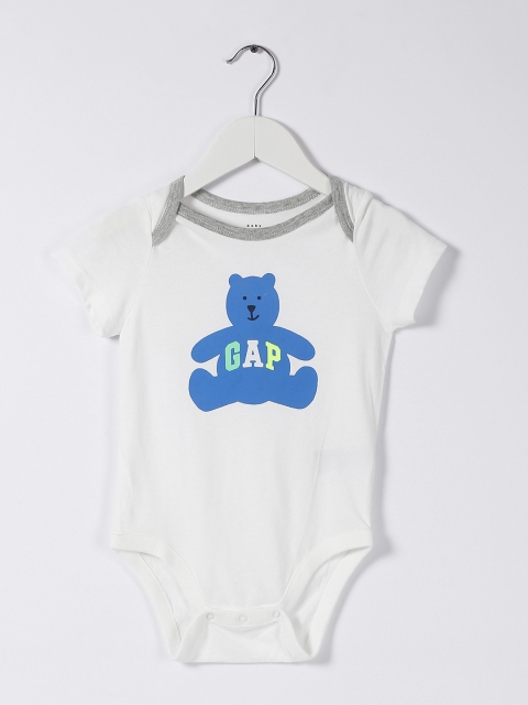 

GAP Baby Boys' Off White Logo Print Bodysuit