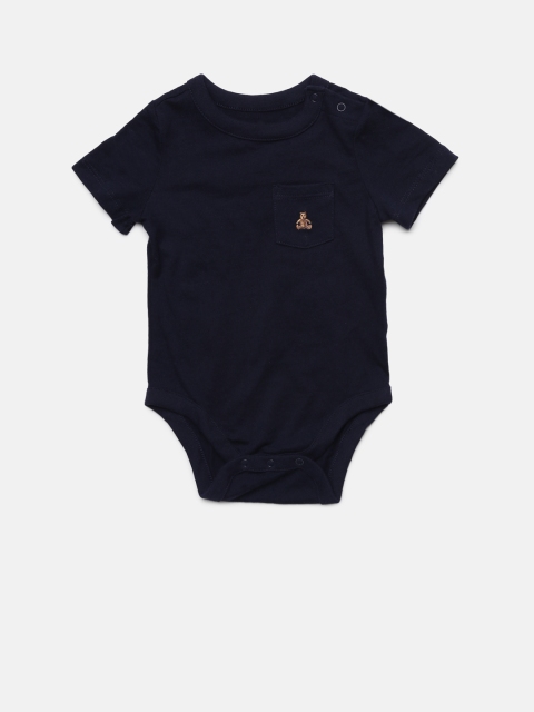 

GAP Baby Boys' Short Sleeves Pocket Bodysuit, Navy blue