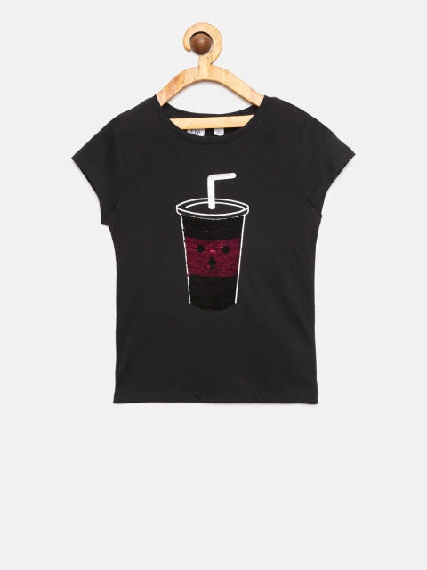 

GAP Girls' Flippy Sequin Graphic T-Shirt, Black