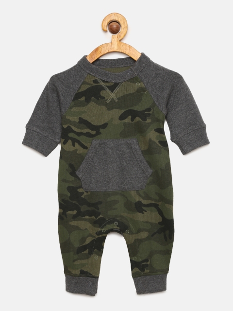 

GAP Baby Boys' Raglan One-Piece Romper, Olive