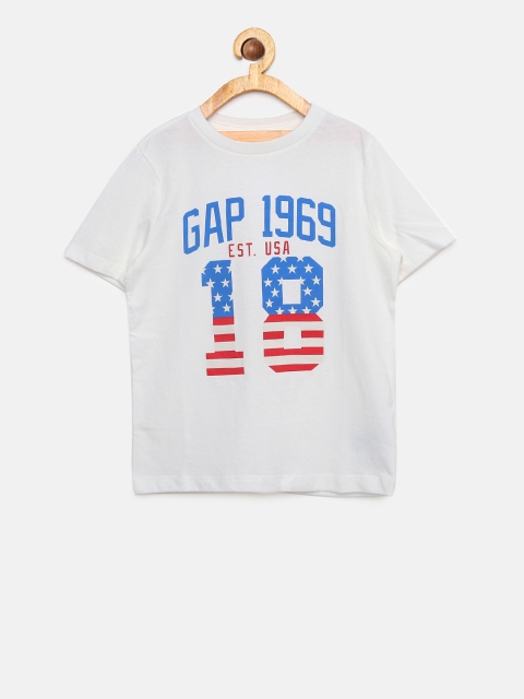 

GAP Boys' Print Crewneck T-Shirt, Off white
