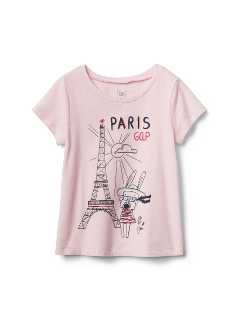 

GAP Girls Pink Printed Round Neck T-shirt