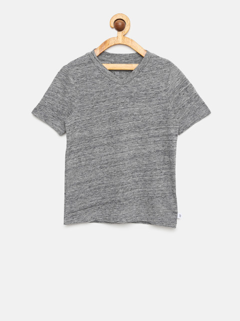 

GAP Boys' V-Neck Pocket T-Shirt, Grey melange
