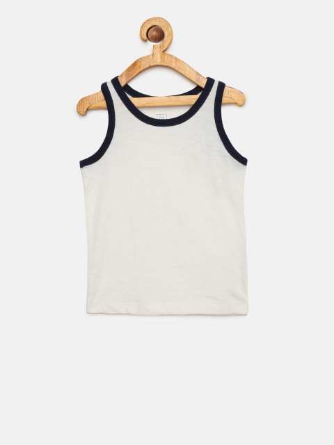 

GAP Baby Boys' Contrast Tank Top, Off white