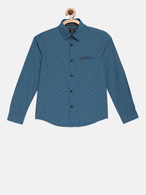 

Indian Terrain Boys Navy Blue Regular Fit Printed Casual Shirt