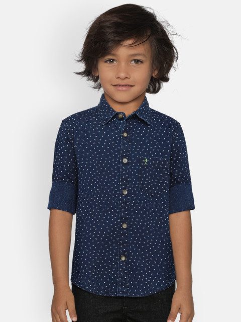 

Indian Terrain Boys Blue Regular Fit Printed Casual Shirt