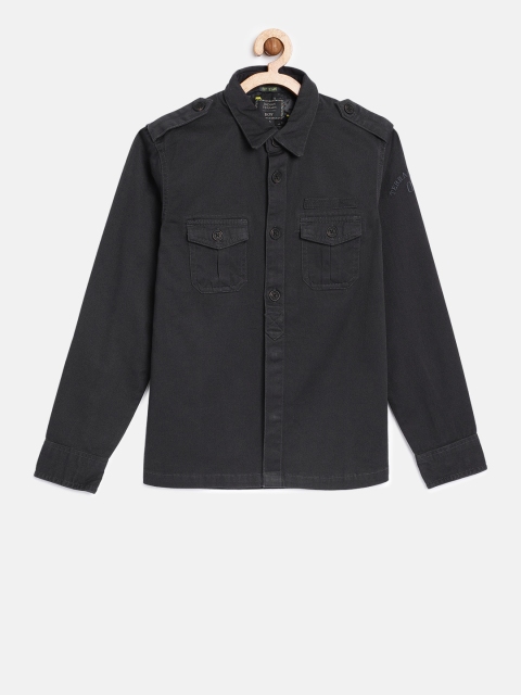 

Indian Terrain Boys Charcoal Grey Regular Fit Solid Casual Shirt