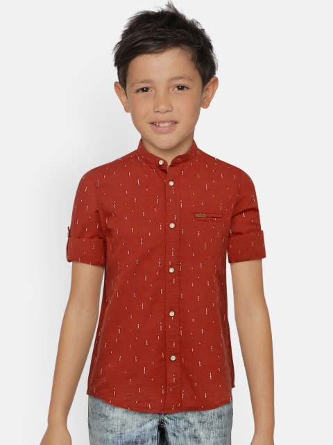 

Indian Terrain Boys Red Regular Fit Printed Casual Shirt